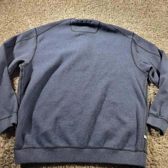 Tommy Bahama Sweater Mens Large Gray Blue Sweatshirt Reversible 1/4 Zip - Picture 7 of 7